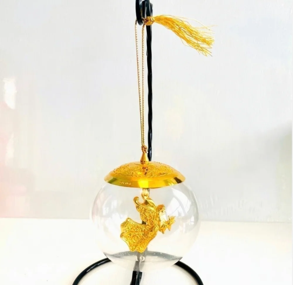 Vintage 1997 Lenox Celestial Angel Ball Crystal Christmas Ornament 3